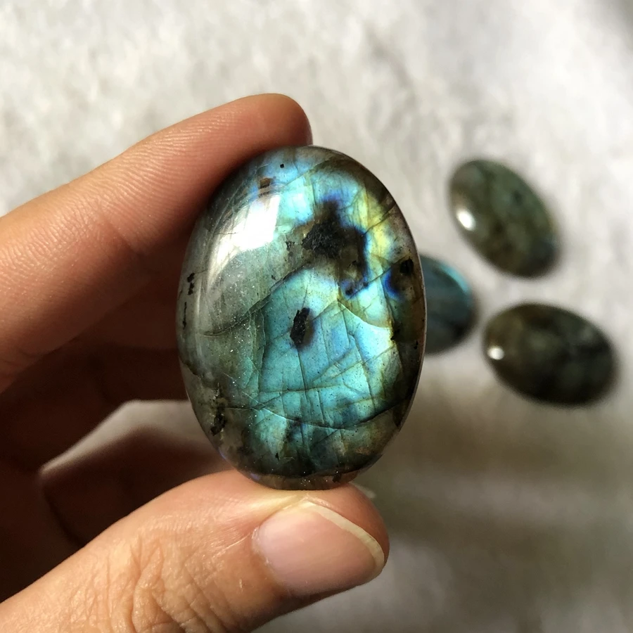 Wholesale 1pcs Natural AA Quality Strong Flash Labradorite Bead Pendant Cabochon 30x40mm Oval Shape Gem Stone Bead For Jewelry