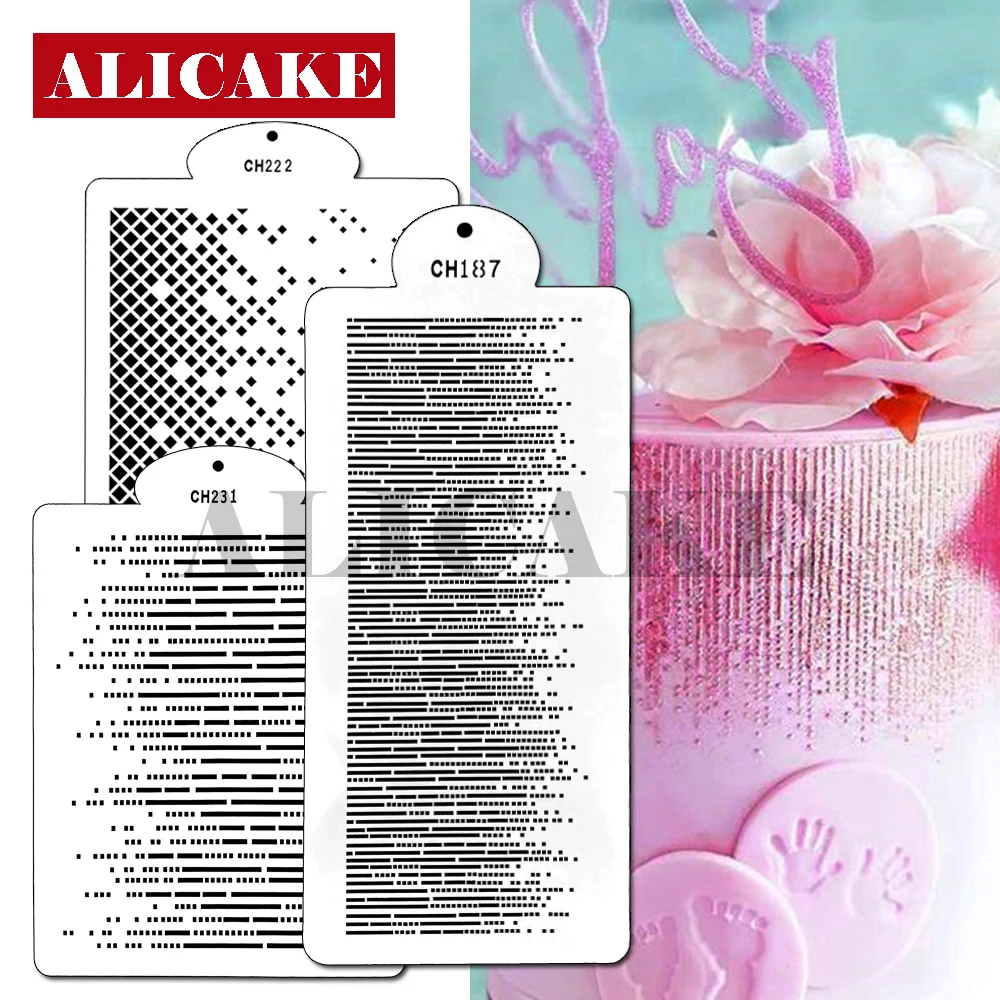 Wedding Cake Stencil Template Line Pattern Cake Decorating Plastic Lace Cake Boder Stencils Template DIY Drawing Mold Tools