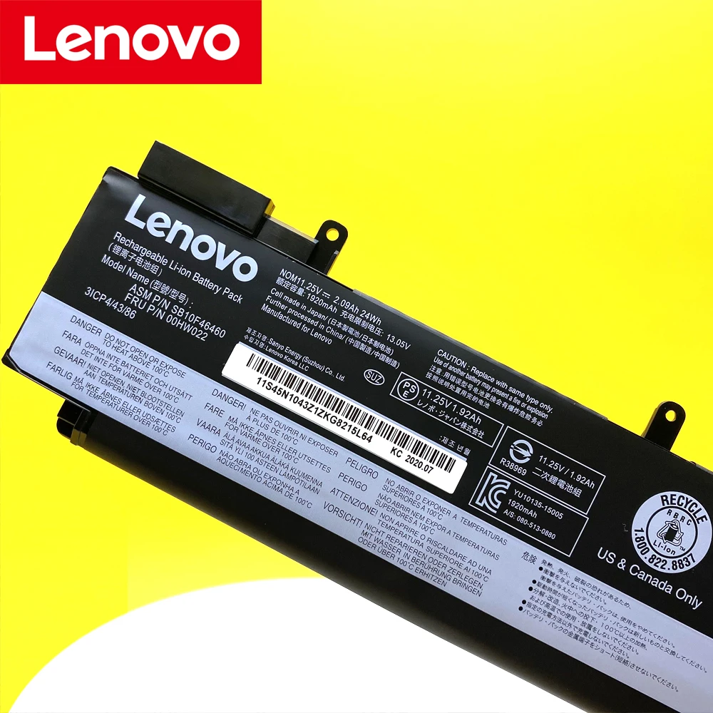 Original Battery For Lenovo ThinkPad T460s T470s 01AV405 01AV407 00HW022 00HW023 00HW024 00HW025 00HW038 11.4V 24WH