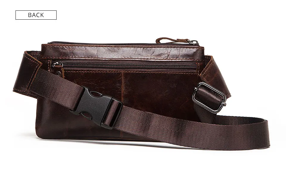 HUMERPAUL Mode Taille Packs Männer Echtes Leder Organizer Reise Brust Tasche Notwendigkeit Taille Gürtel Handy Kleine Bum Tasche – Detail 9