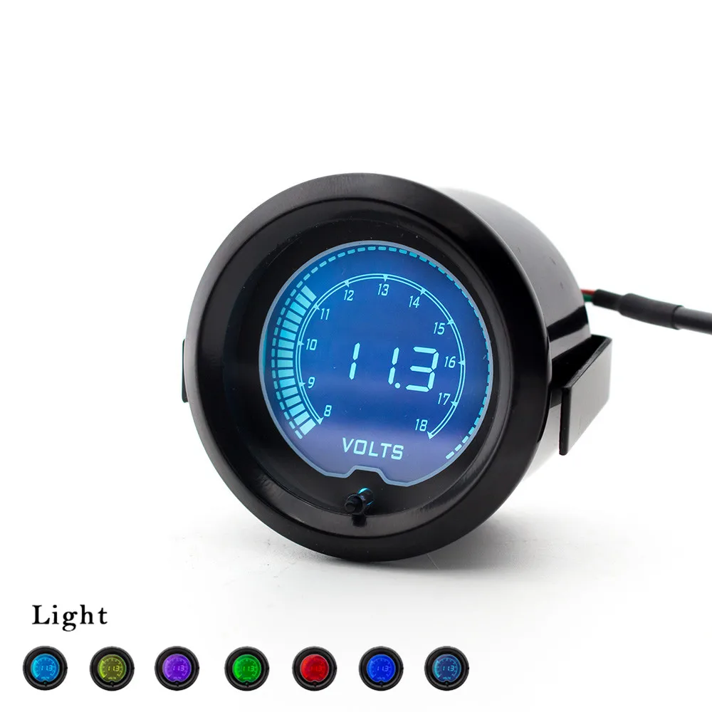 

Brand New 2" 52mm EVO 7 Colors LCD Voltmeter Voltage gauge 8 -18V Volt Meter Car meter