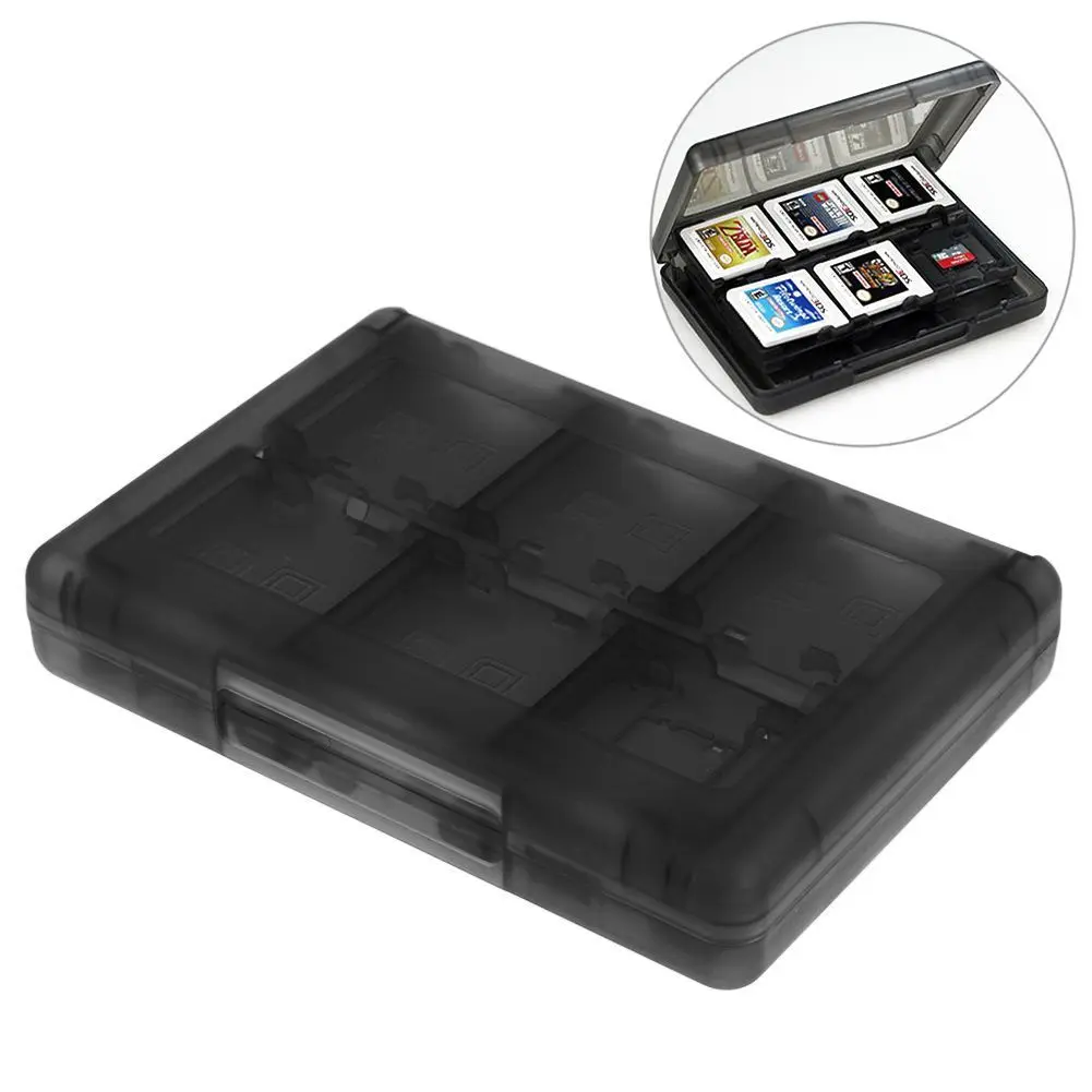 حافظة بطاقة ذاكرة 28 في 1 لنينتندو 3DS / 3DS XL / 3DS LL صندوق بطاقة ألعاب خرطوشة مضادة للخدش الغبار لحماية DSi /DSi LL/XL