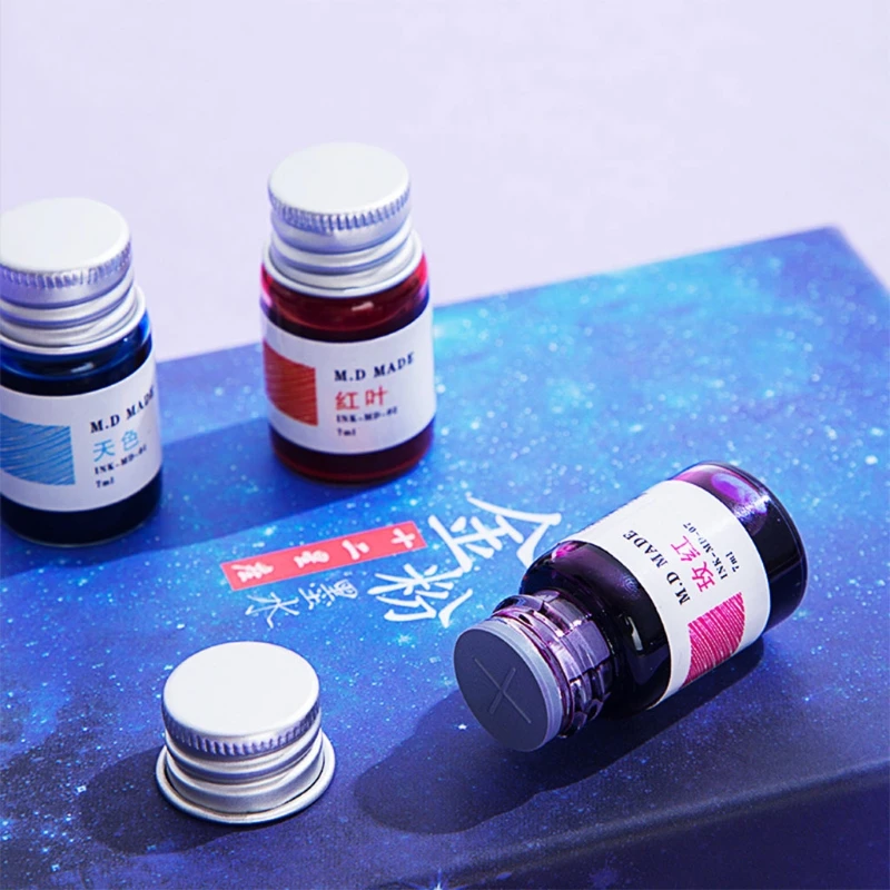 12 Colors Calligraphy Pen Ink 12 Constellation Ink Gold Powder Glass Dip Pen Inks Fountain Pen Writing Signature