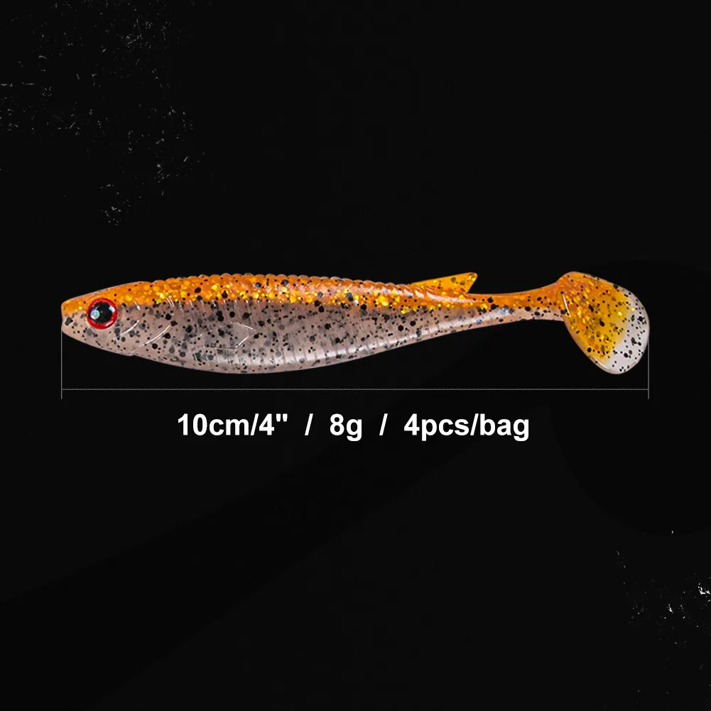 NOEBY Soft Bait 10cm 8g Fishing Lure 4pcs Paddle Tail Shad Swimbait Wobblers PVC Artificial Baits for Pike Bass Fishing Lures