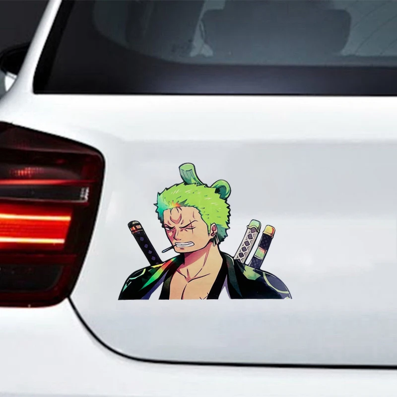 

Cartoon Japan Anime Roronoa Zoro Peeker Car Stickers Vinyl JDM Graffiti Reflective Cartoon 3D Auto Motor Decals 13cm*11cm