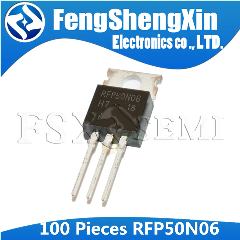 

100pcs RFP50N06 TO-220 P50N06 TO220 50N06 50A, 60V, 0.022 Ohm, N-Channel Power MOSFETs