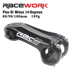 RACEWORK Mtb Power Stem Road Bike Mountain Cycling Stem Riser 31 8 Negative Table 20 Degrees Bicycle Handlebar Bridge 80/90/100