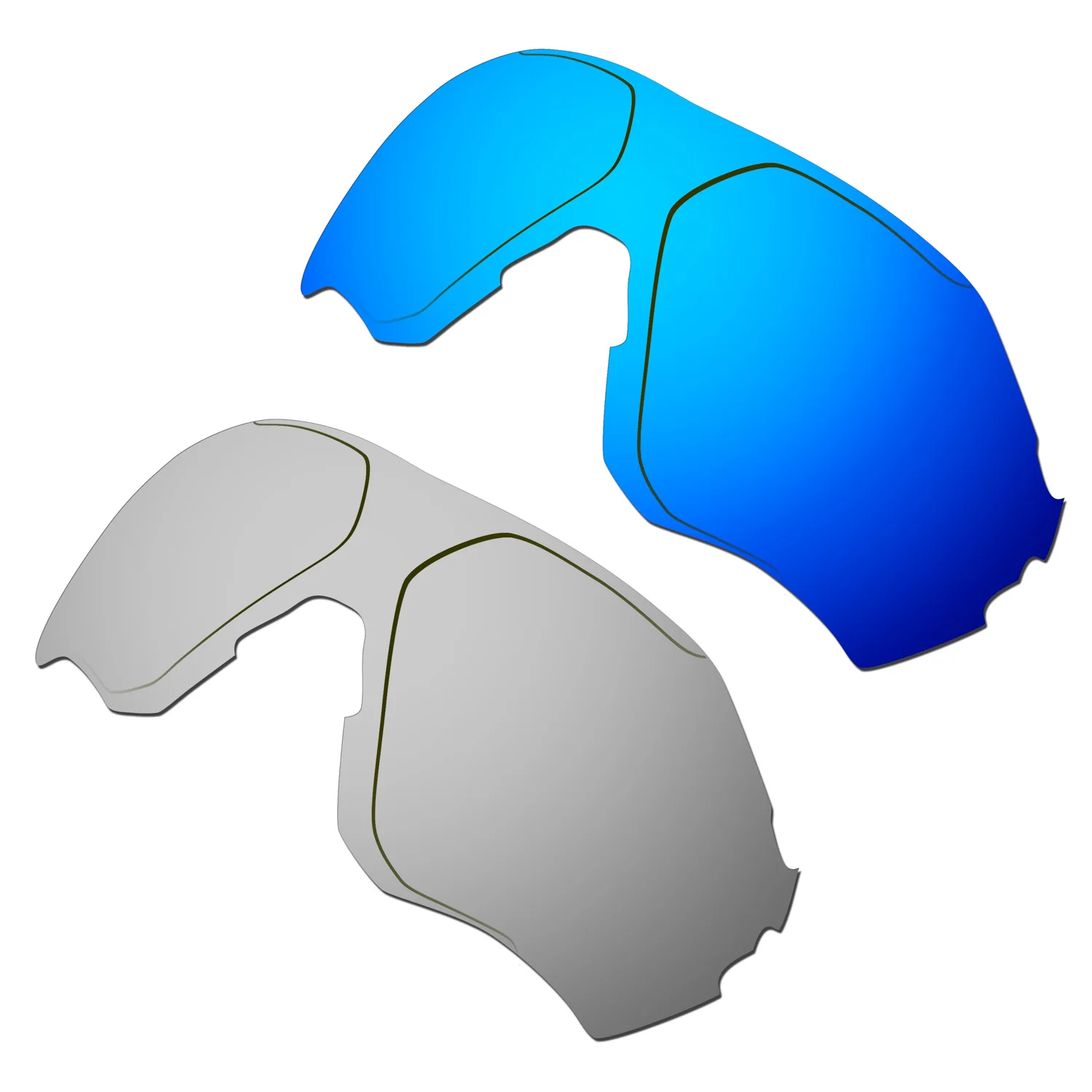 HKUCO Polarized Replacement Lenses For EVZero Range Sunglasses Blue/Silver 2 Pairs