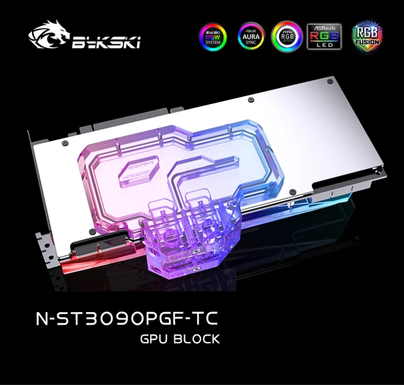 Bykski N-ST3090PGF-TC PC video card water cooling GPU cooler back plate water block for Zotac RTX 3090 3080 PGF 24G6X 10G6X