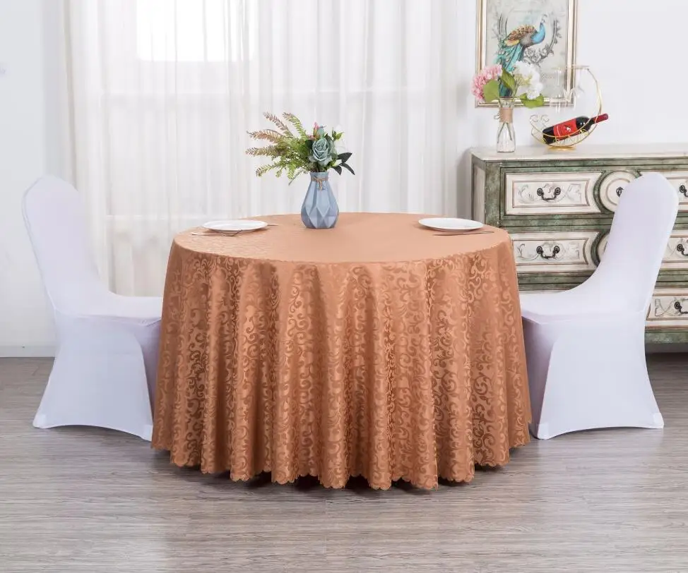 Wedding Table Cloth Cover with Jacquard Luxury Pattern, Hotel Dinner Room, Birthday Party Decoration, Nice Look Design, Durable