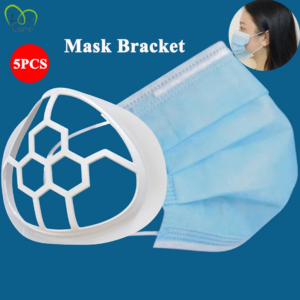 

5PCS Mask Bracket Reusable Lipstick NonStick-up Mask Stand Inner Support Nose Increase Breathing Space Mask Holder for Adult/Kid