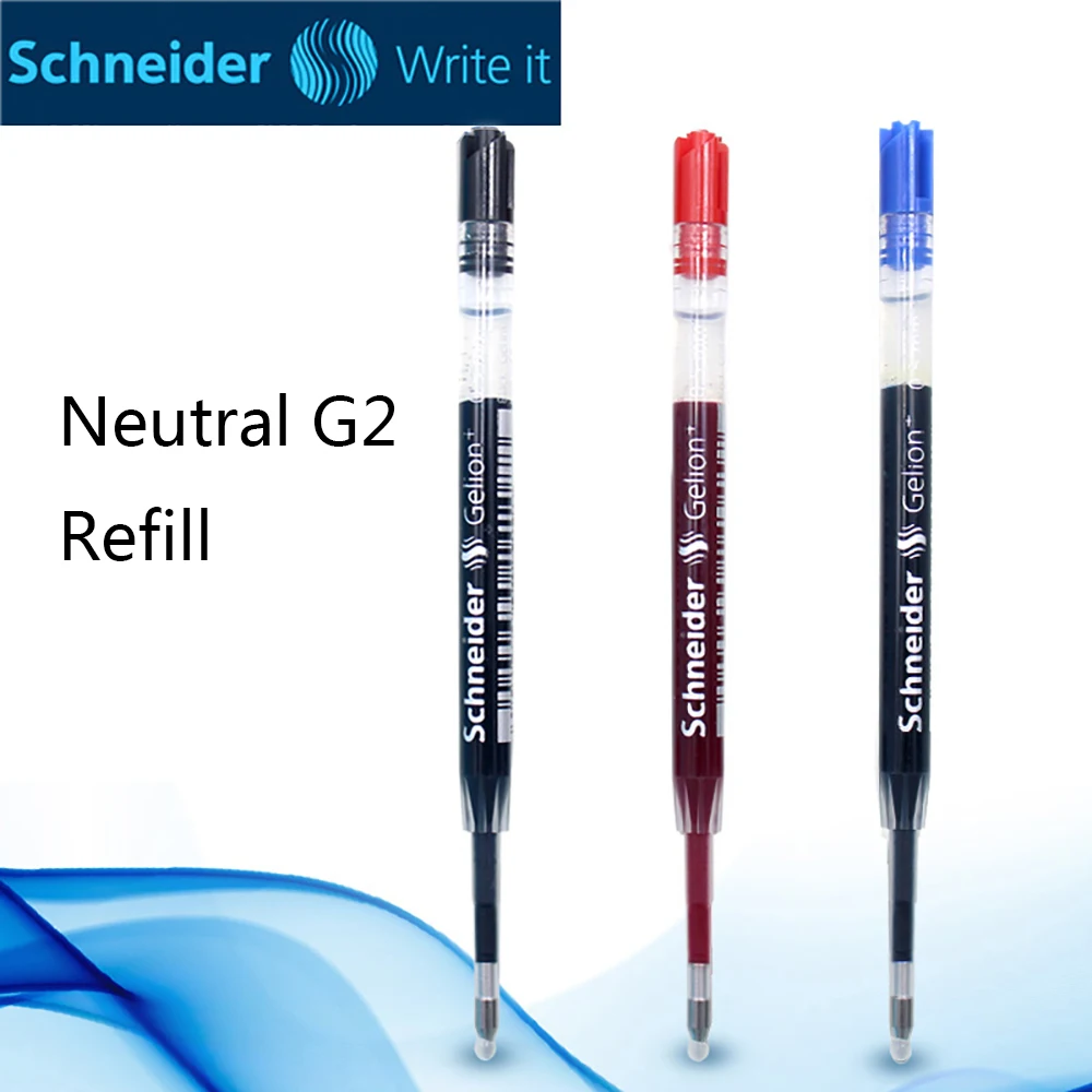 3PCS Schneider Gelion+ Gel Pen Refill 0.5mm Large Capacity G2 European Standard Universal Fountain Pen Refill Writing Smoothly