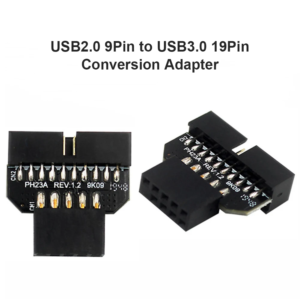 USB 3.0 20-Pin إلى USB 2.0 9-Pin محول استبدال اللوحة الأمامية محول لأجهزة الكمبيوتر الطرفية اللوحة الأم