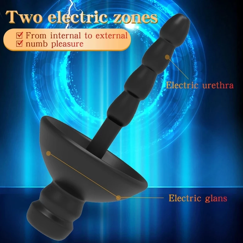 New Electric Shock Waves Penis Plug Vibrator Sex Toy For Men Bdsm Stimulator Urethral Sound Stretching Dilator Expander Chastity