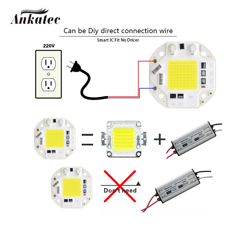 AC110-220V High Power LED COB Chip Diode Lamp 20W 30W 50W Cool white Warm White LED Matrix For DIY Outdoor Floodlight Spot Light