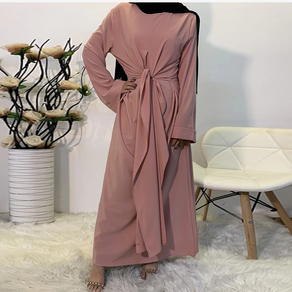 7 color Muslim peignoir Fahion fake two pieces Robe Musulmane Dubai fashion Muslim kaftan Robe full length Worship Service abaya