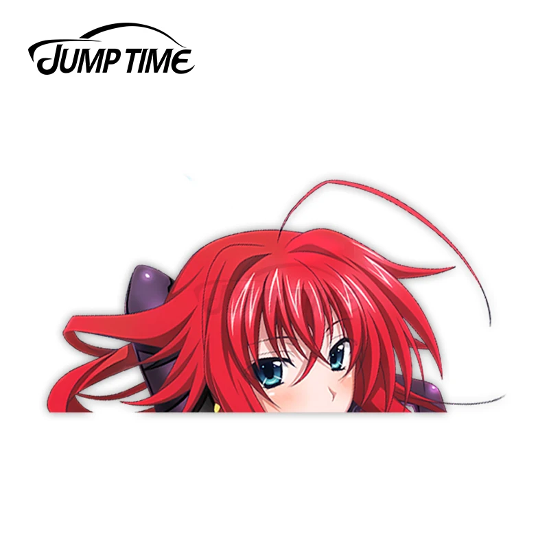 Jump Time High School DxD Rias Gremory 184 Cute Anime Girl Peeker Vinyl Decal Window Waifu Car Stickers 13cm