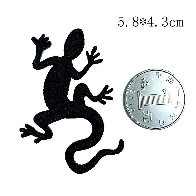 Black Gold Spider Patch lizard Scorpion Insect Embroidery Patches For Clothing Animal Iron On Patches On Clothes Sticker