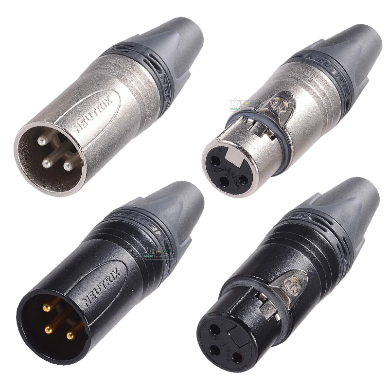 Neutrik 3 Pin XLR Plug Male Female Gold / Silver Plating 3 Pole Cable Connector Microphone Audio NC3MXX NC3MXX-B NC3FXX NC3FXX-B