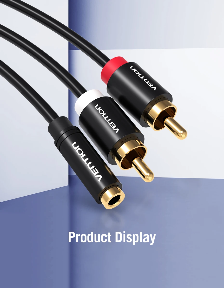 Vention Jack 3,5 mm auf 2 Cinch-Kabel Buchse auf Stecker Audiokabel Aux-Splitter für Verstärker TV Heimkino 3,5 Jack Aux-Kabel RCA – Detail 13
