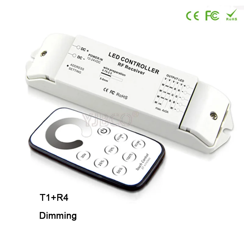 Imagem -02 - Bincolor-led Strip Light Controller Grupo Dc12v 24v Lâmpada Regulável Rgb Rgbw cw Cct Dimmer Receptor Controle Remoto sem Fio Lâmpada Fita Interruptor