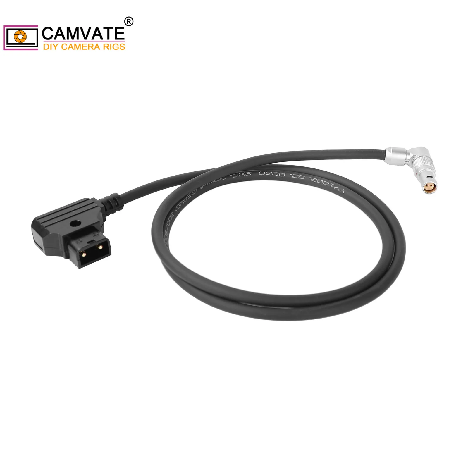 CAMVATE Aluminum 2 Pin Female To 2-Port D-tap Male L Type Cord Power Cable For RED Komodo 6K Cinema Camera (3 Inches Long) New