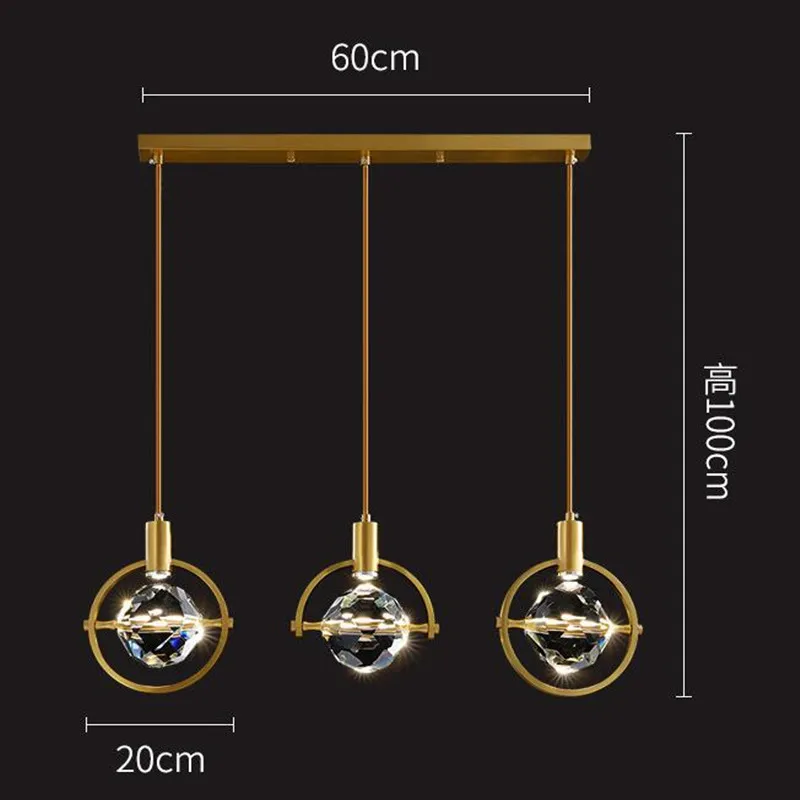 

LED crystal Chandeliers Creative Bedroom Bedside Small Hanging Lamp Home Decor Living Room Cafe Droplight cuprum Light Fixture