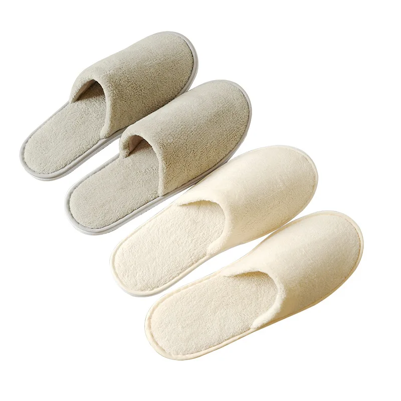 5Pairs/Lot Winter Cotton Slippers Men Women Hotel Disposable Slides Home Travel Sandals Hospitality Footwear One Size on Sale