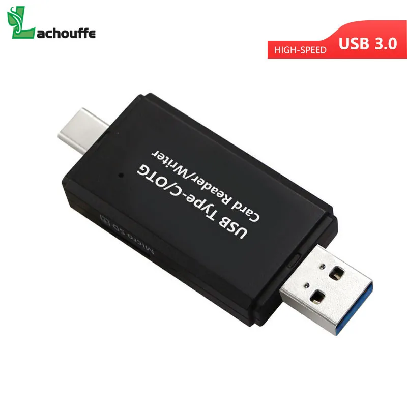 High-speed USB 3.0 card reader Type C 2 In 1 OTG USB sd card TF/SD Card Reader for smart phone/Computer/Type-C deveices