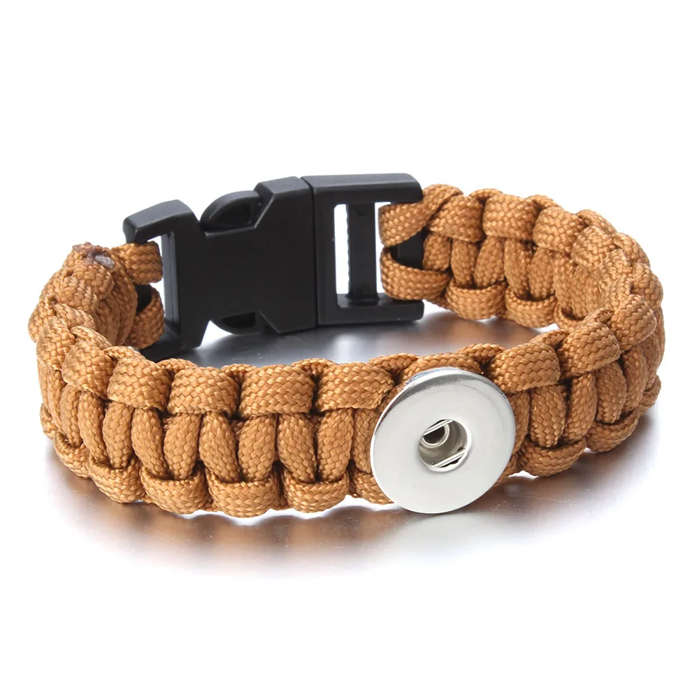 New Snap Jewelry Woven Leather Snap Bracelet Hand Made Rope Snap Button Bracelet Bangles Fit 18MM Snap Button DIY Jewelry ZE584