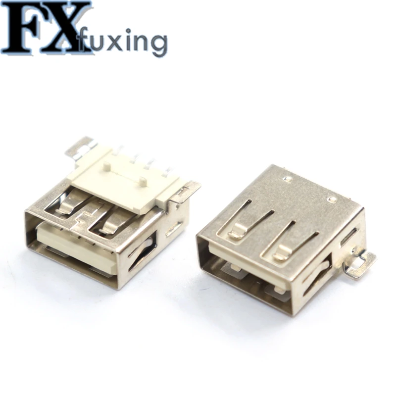 10/20Pcs USB Type A Standard Port Female Solder Jacks Connector PCB Socket USB-A type Female Flat Edge 2.0mm SMD Thermostability