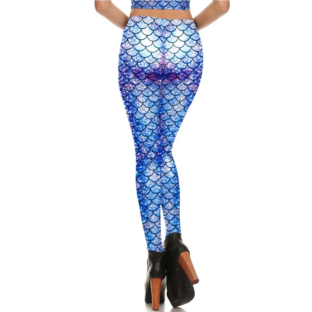 Fashion Scales Printed Women Leggings Mermaid Cosplay Anime Leggings Sexy Tights Fitness Female Elastic Casual Pants