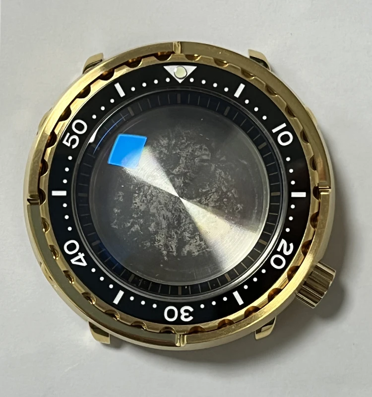 

Sapphire Crystal 47mm Black/Gold PVD Coated Stainless Steel Tuna Watch Case Ceramic Bezel Fit for NH35A/NH36A Automatic Movement