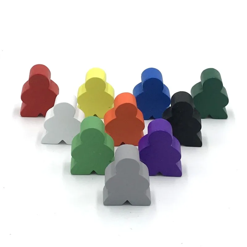 10 Stück mit 1 Holzwürfel, große, menschliche Holzfiguren, große Meeples, Schachfiguren für das Meeple-Carcassonne-Brettspiel, Zubehör, 1,9 x 2,4 x 1 cm. – Detail 1