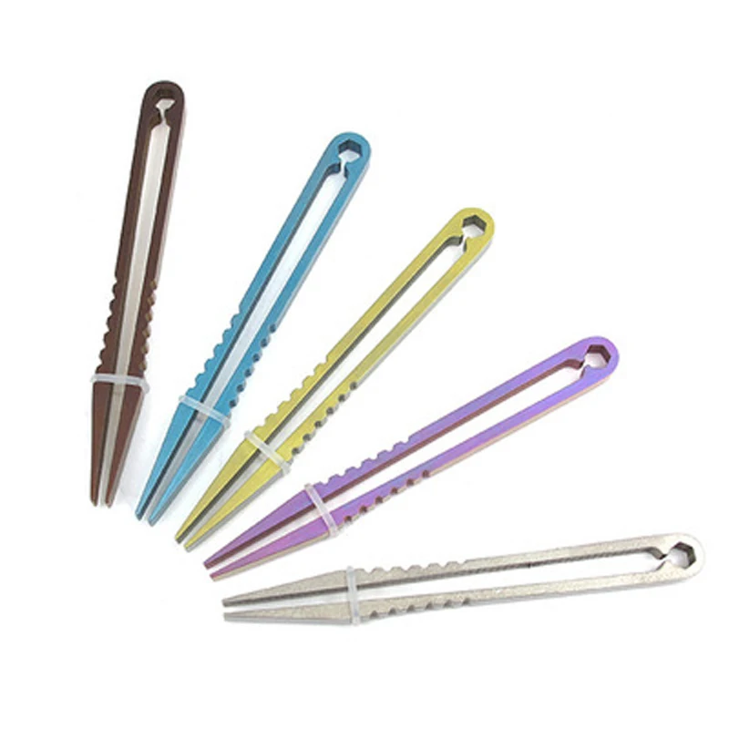 Titanium tweezer tong Non-Magnetic laboratory lab clamp clip precision grip grab Antistatic Repair Electronic tool solder craft