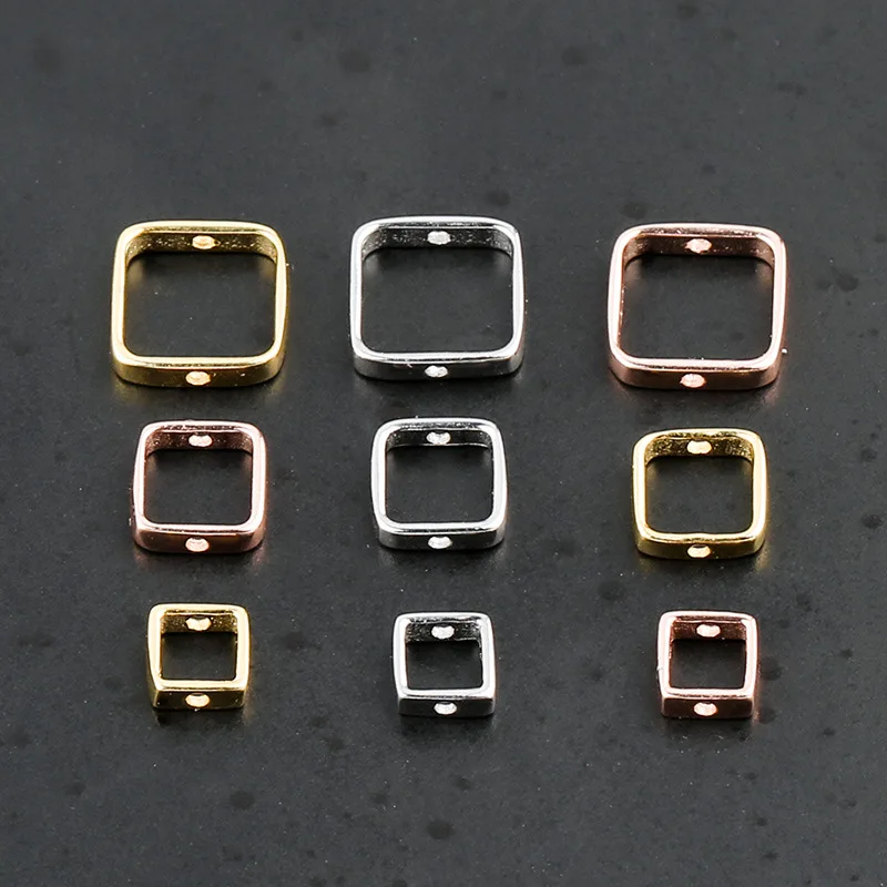 925 Sterling Silver Beaded Square Spacer 6mm 8mm 10mm Handwork Crafts Beads Stone Encircle Frame DIY Jewelry Accessories Gift