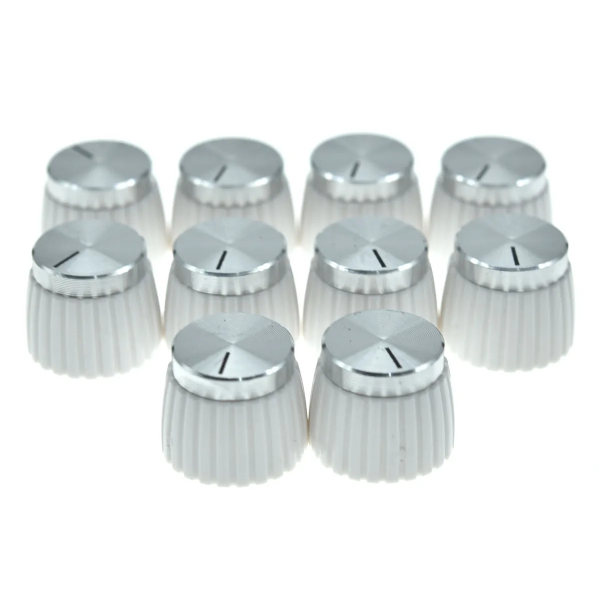10x Guitar AMP Amplifier Knobs Black w/ Black Cap Push on Knob fits Marshall AMP White W/ Chrome Cap , White w/ Gold Cap knob