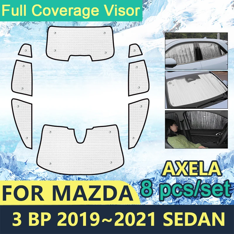 

Full Cover Sunshades For Mazda 3 BP 2019 2020 2021 Sedan Axela Car Windshields Accessories Visor Sun Protection Side Windows