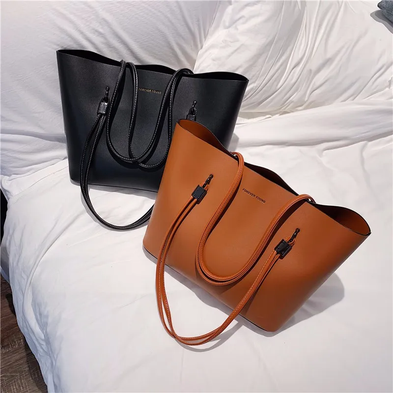 Women bag Solid  Women\'s PU Leather Handbags Luxury Lady Hand Bags With Purse Pocket Women messenger bag Big Tote Sac Bols