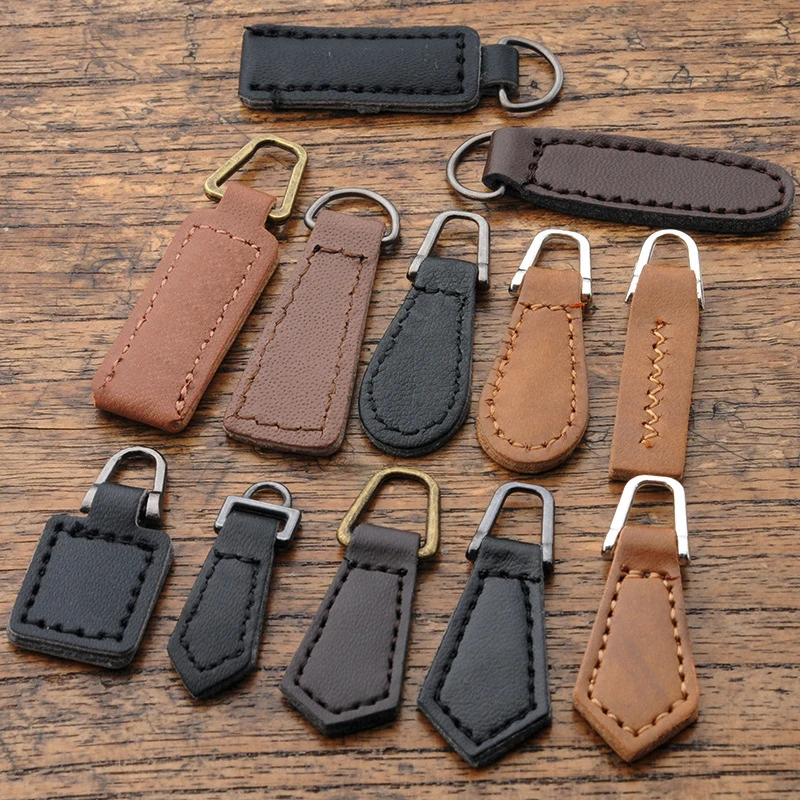 1 Pcs Artificial Leather Zipper Pull Head Backpack Apparel Accessories for Pull Strap Pendant Cord Zipper DIY Apparel Sewing