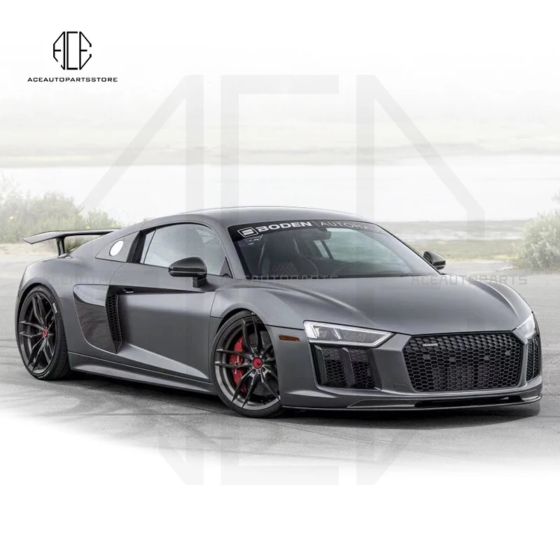 For New Audi R8 V Style Front Lip Rear Splitter Rear Wing Spoiler Carbon Fiber Body Kit 2016