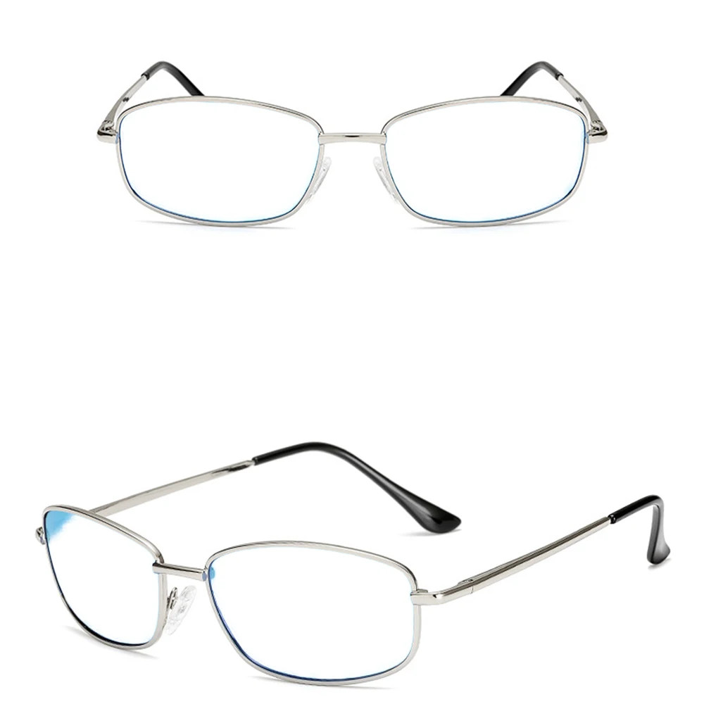 High-grade Alloy Oval Men Silver Frame Photochromic grey Reading Glasses +0.75 +1 +1.25 +1.5 +1.75 +2 +2.25 +2.5 To +4