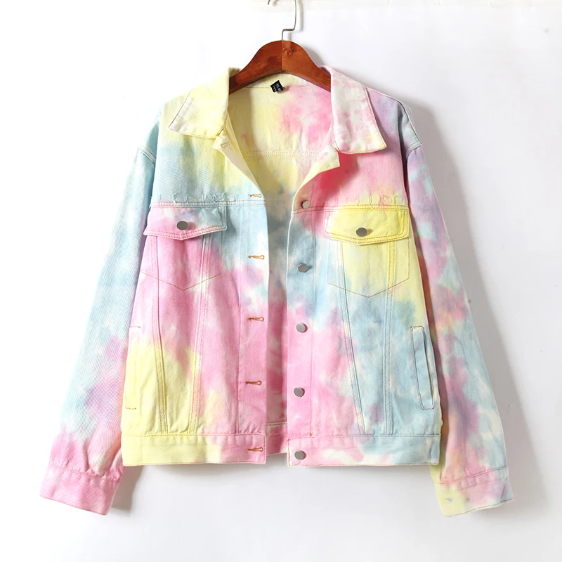 

Color Denim Jacket Women 2024 Spring Autumn New Korean Version Loose All-match Jacket Coat Streetwear Harajuku Jeans Female