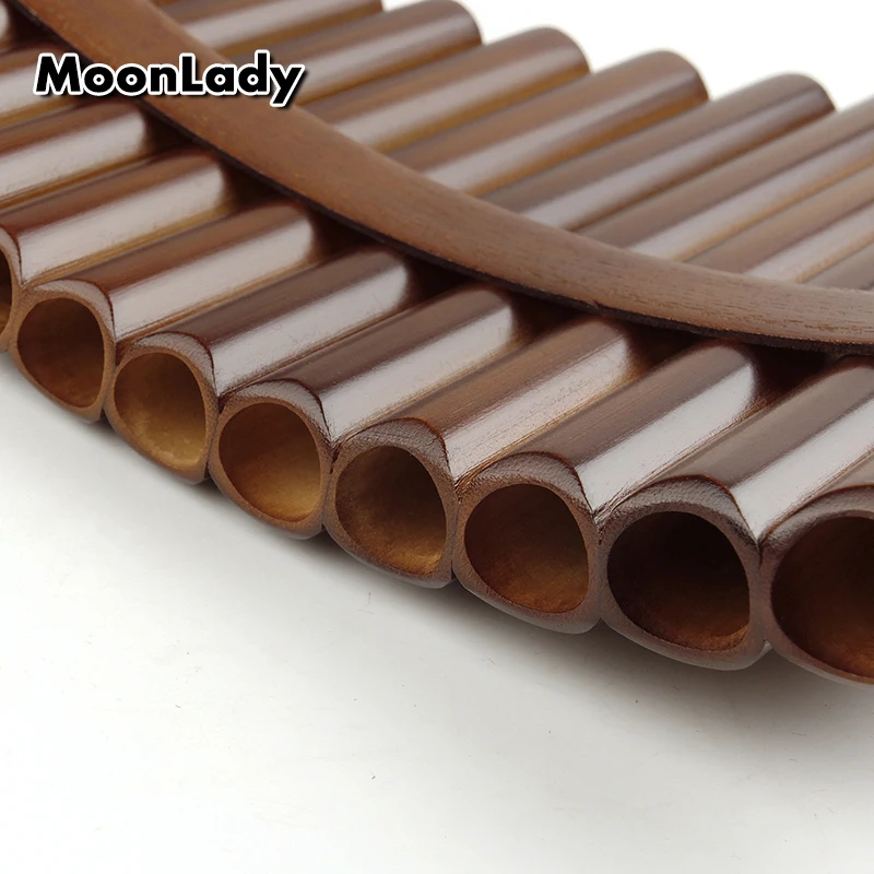 18 Pipes Bamboo Made Pan flute Brown Pan Flute F Key  Pan Pipes Windwood Traditional Musical Instrument