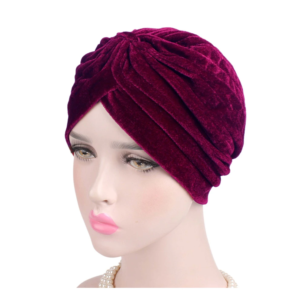 

Women Girls Fashion Muslim Inner Hijabs Velvet Cap Islamic Hat Headwear Wraps Plain Colors Indian Headcover 10pcs/Lot