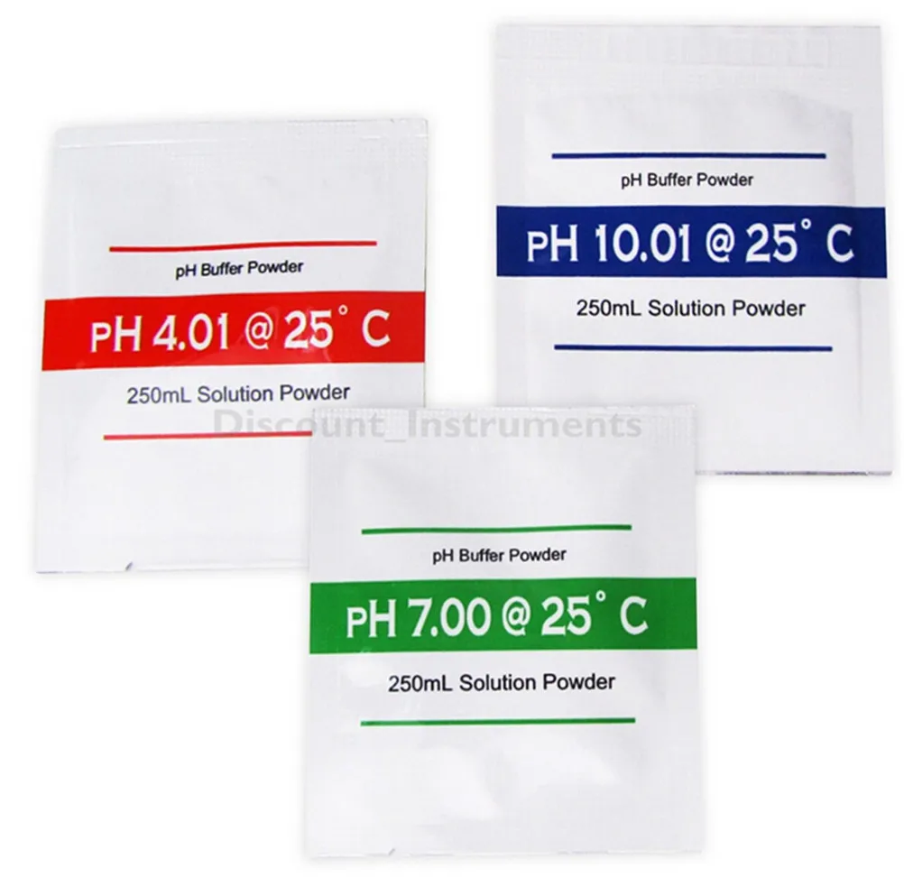 3 Bags Buffer Solution Powder for PH Test Meter Measure Calibration 4.01 7.00 10.01