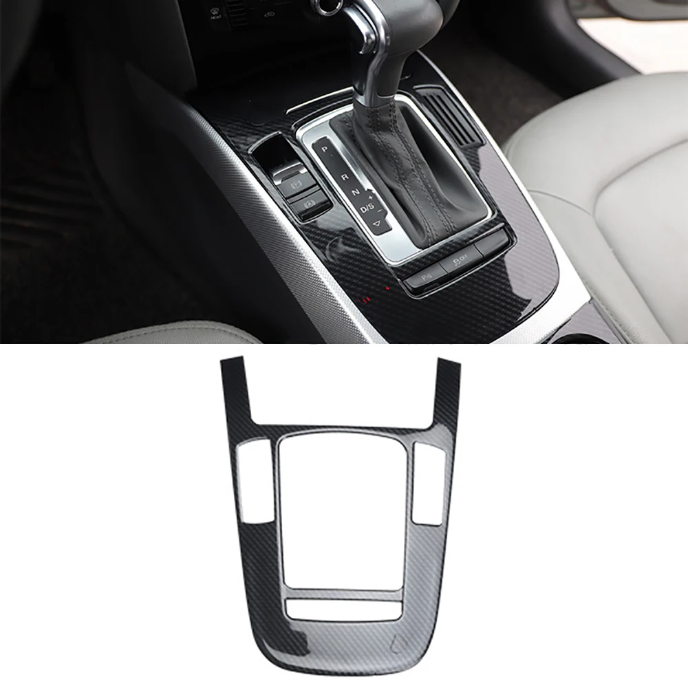 K-Car LHD Console Armrest Gear Shift Decoration Frame Cover Trim Carbon Fiber Color Interior For Audi A4 B8 2009-2016