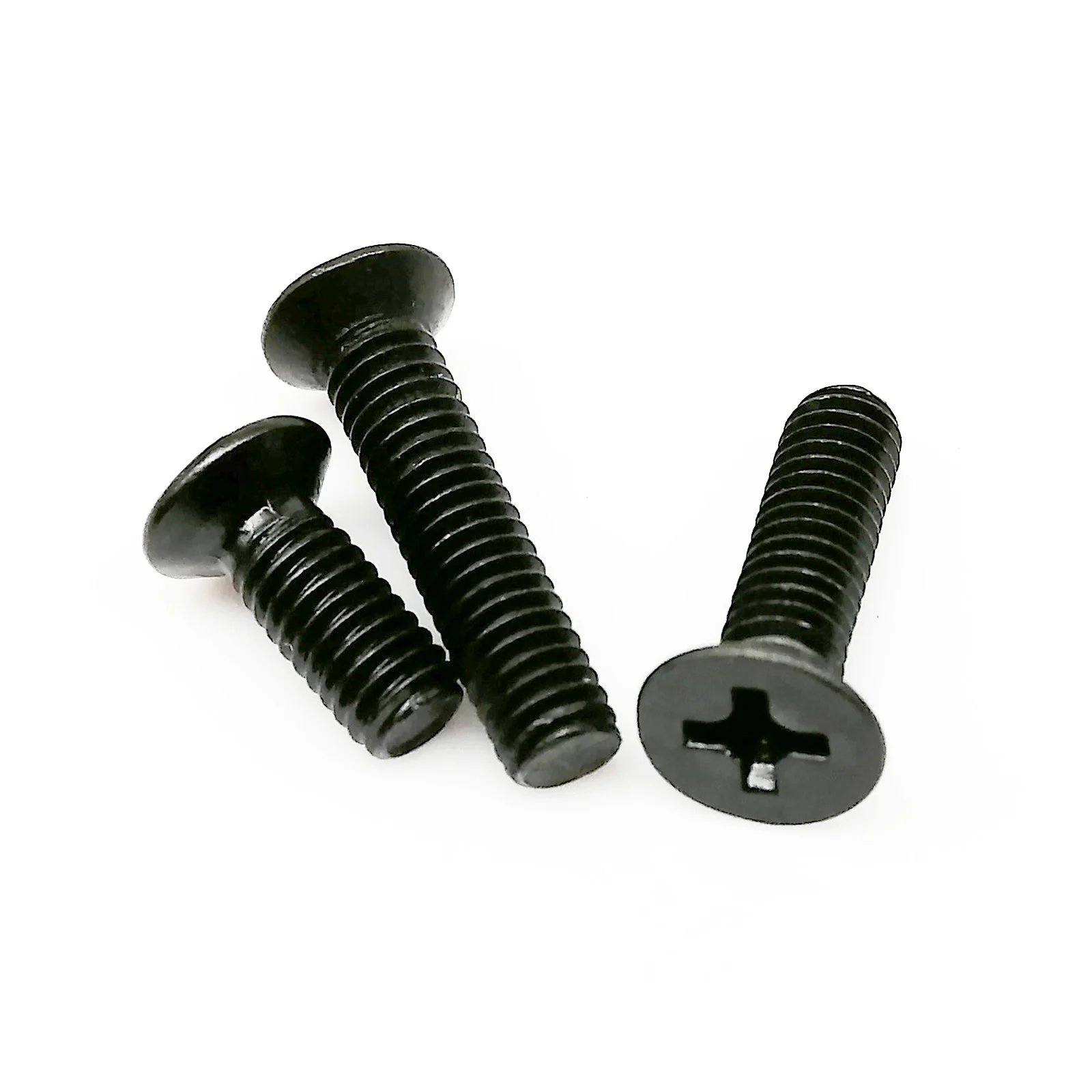 HZYUEGOU 50 Stück M1 M1.2 M1.4 M1.6 M2 M2.5 M3 M3.5 M4 Kleine Mikro-Schrauben aus schwarzem Stahl mit Kreuzschlitz, Flachkopf und Senkkopf – Detail 4