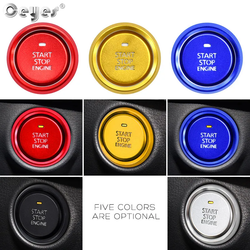 Ceyes 1pc Car Sticker Accessories Ring Engine Start Stop Translucent Switch Button Cover Fit For Mazda 3 Axela 2020 Auto Styling