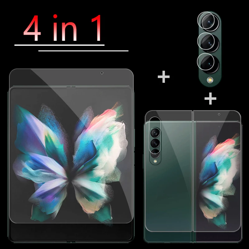 4 in 1 Front Back Soft Hydrogel Film For Samsung Galaxy Z Fold 3 5G Screen Protector For Samsong Sansung ZFold Fold3 Not Glass